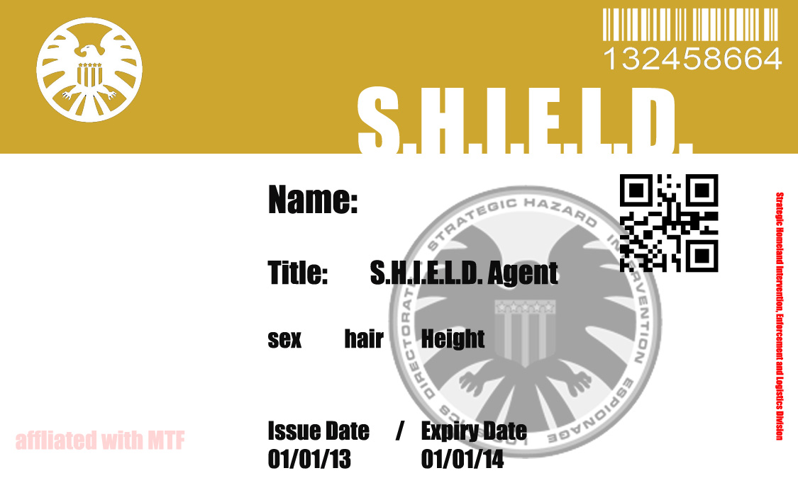 Agent of S.H.I.E.L.D. Blank card